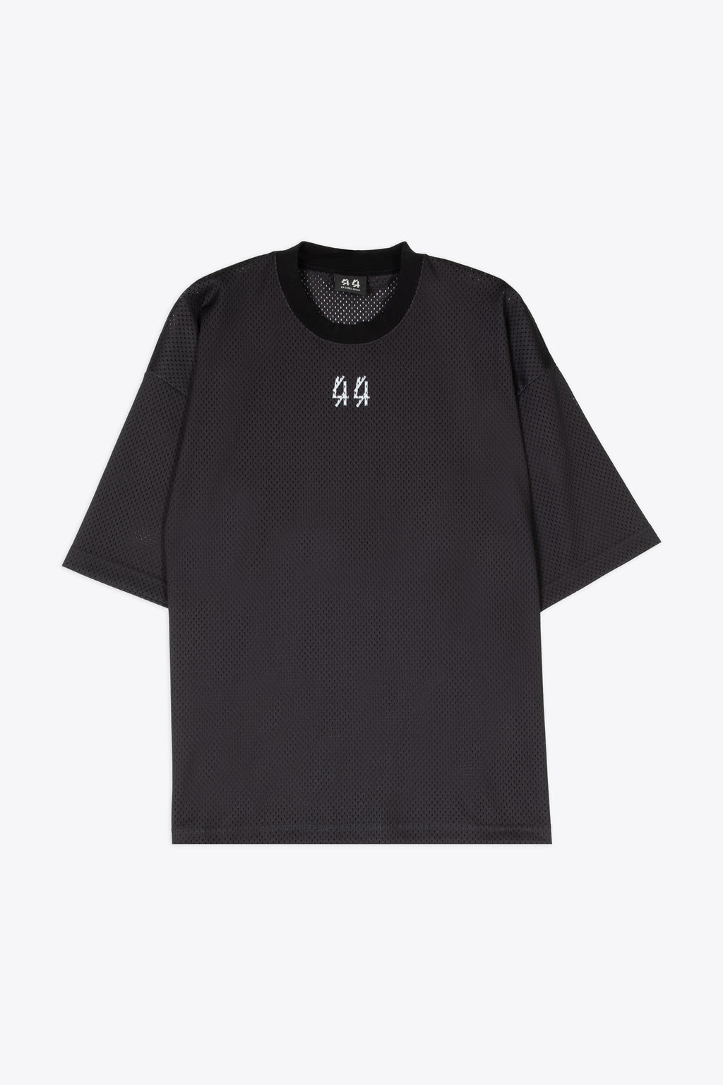 alt-image__T-shirt-nera-in-mesh-con-logo-stampato-in-bianco---Soccer-Tee