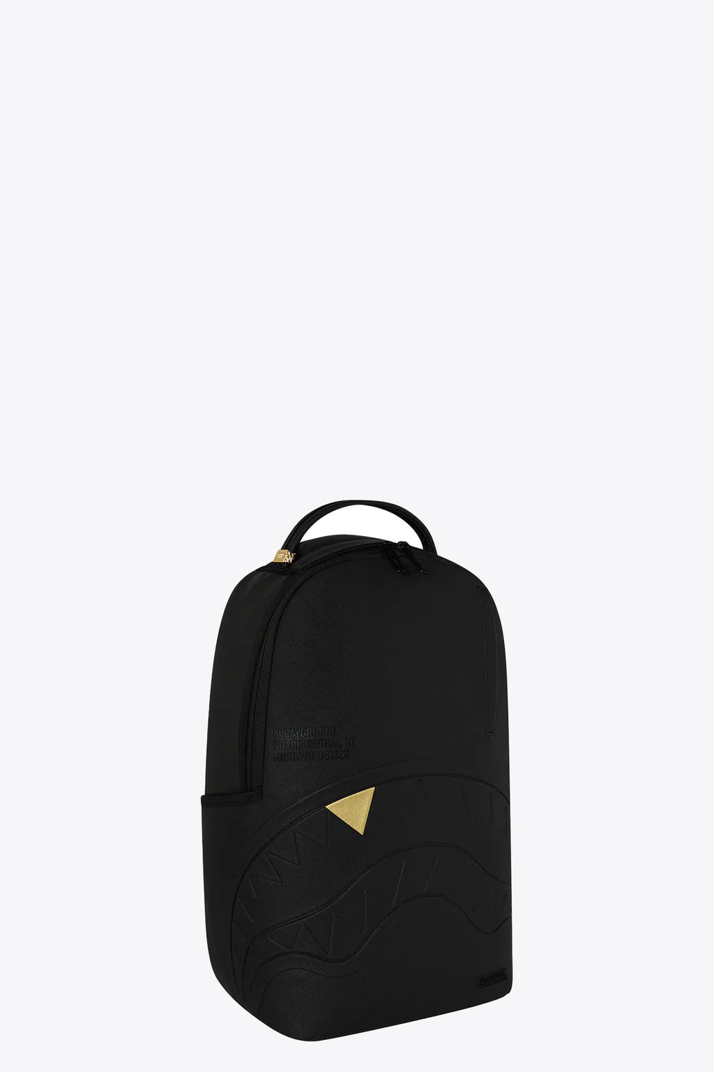 alt-image__Black-pvc-backpack-with-gold-tooth-detail---Blacked-Out-Embossed-Gold-Tooth-Backpack