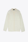 Off white cotton knit shirt with long sleeves 