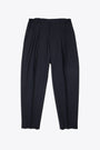 Blue tailored wool pleated cropped pant - Portobellos 