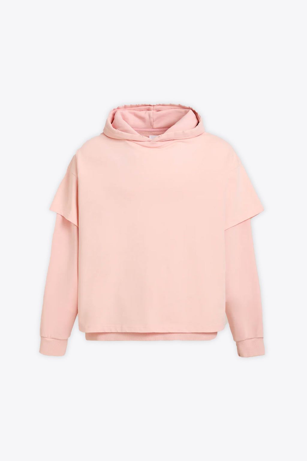 alt-image__Felpa-rosa-in-cotone-lavato-con-t-shirt-sovrapposta----Double-Layer-Hoodie