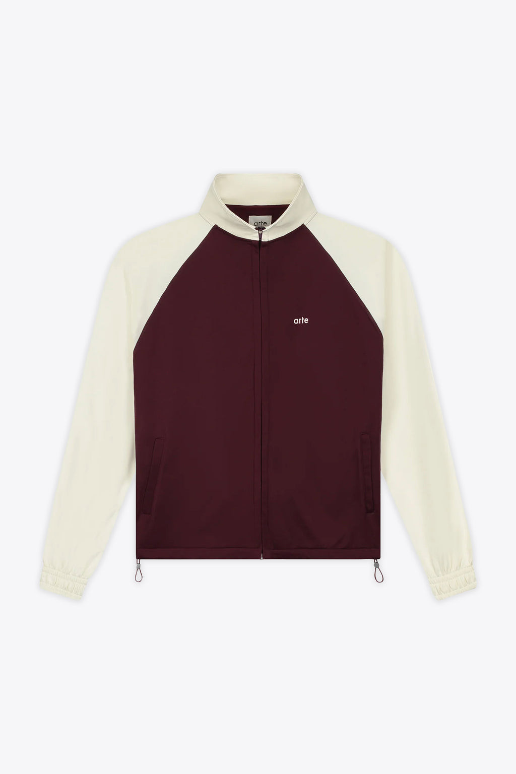 alt-image__Felpa-in-acetato-bordeaux-e-panna-con-zip---Carded-Tracksuit-Top