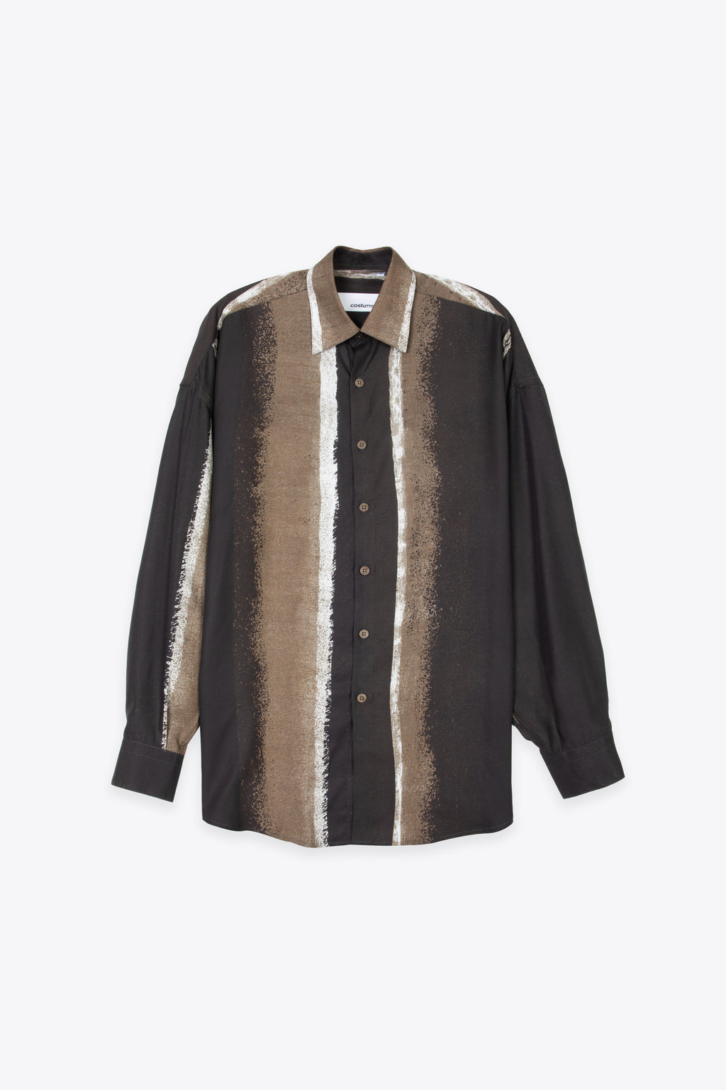 alt-image__Camicia-in-lyocell-marrone-con-righe-astratte---Valentino-Gaba-Vivido