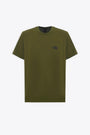 Military green cotton t-shirt with chest logo - S/S Simple Dome Tee  