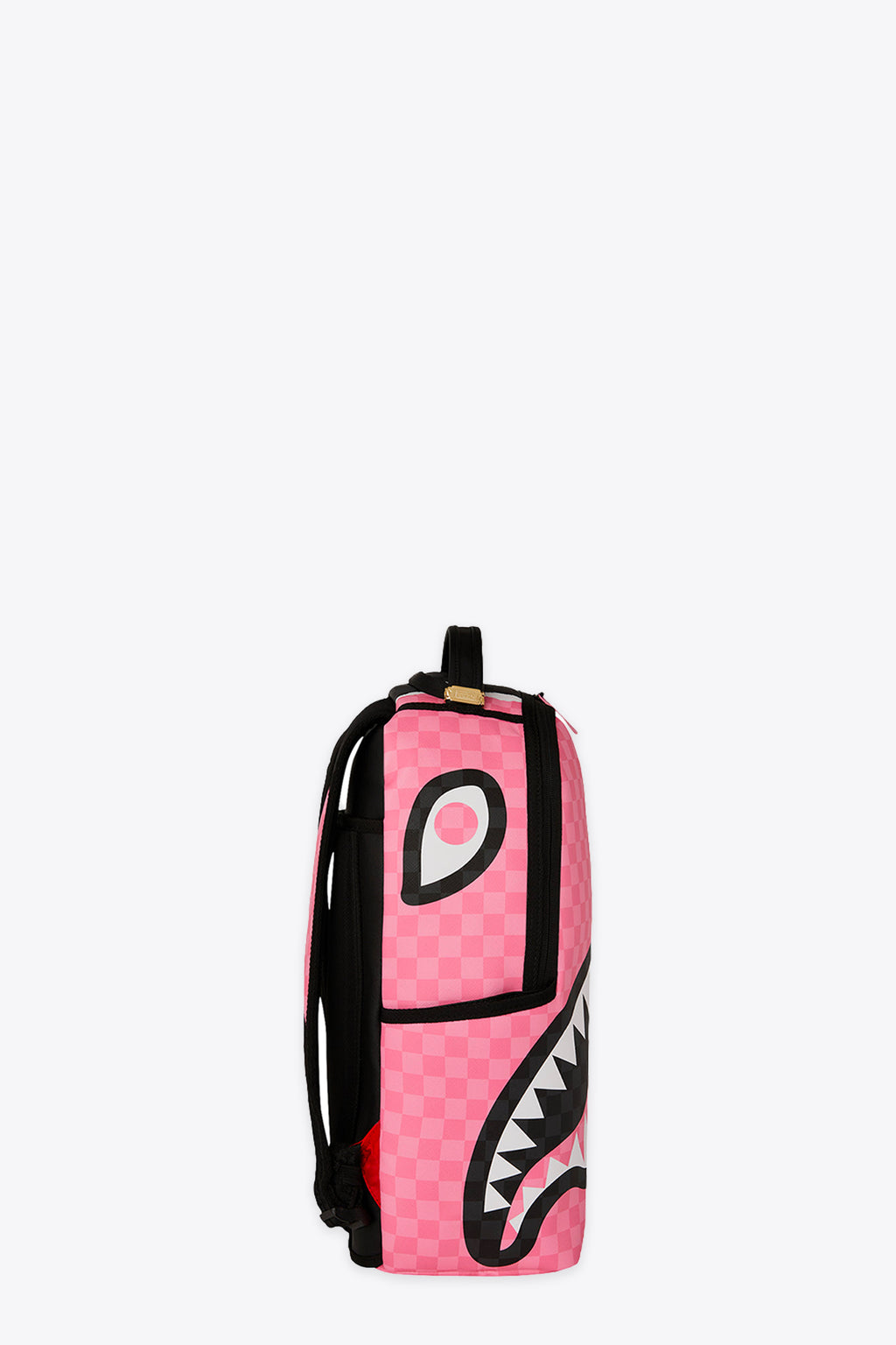 alt-image__Zaino-in-pvc-a-scacchi-rosa-e-nero-con-bocca-shark---Pink-And-Black-Tear-Sip-Backpack