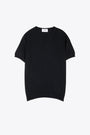 T-shirt nera in filo di cotone 