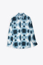 Camicia con manica lunga in viscosa con stampa bianco/blu - Valentino Jeju Larici 