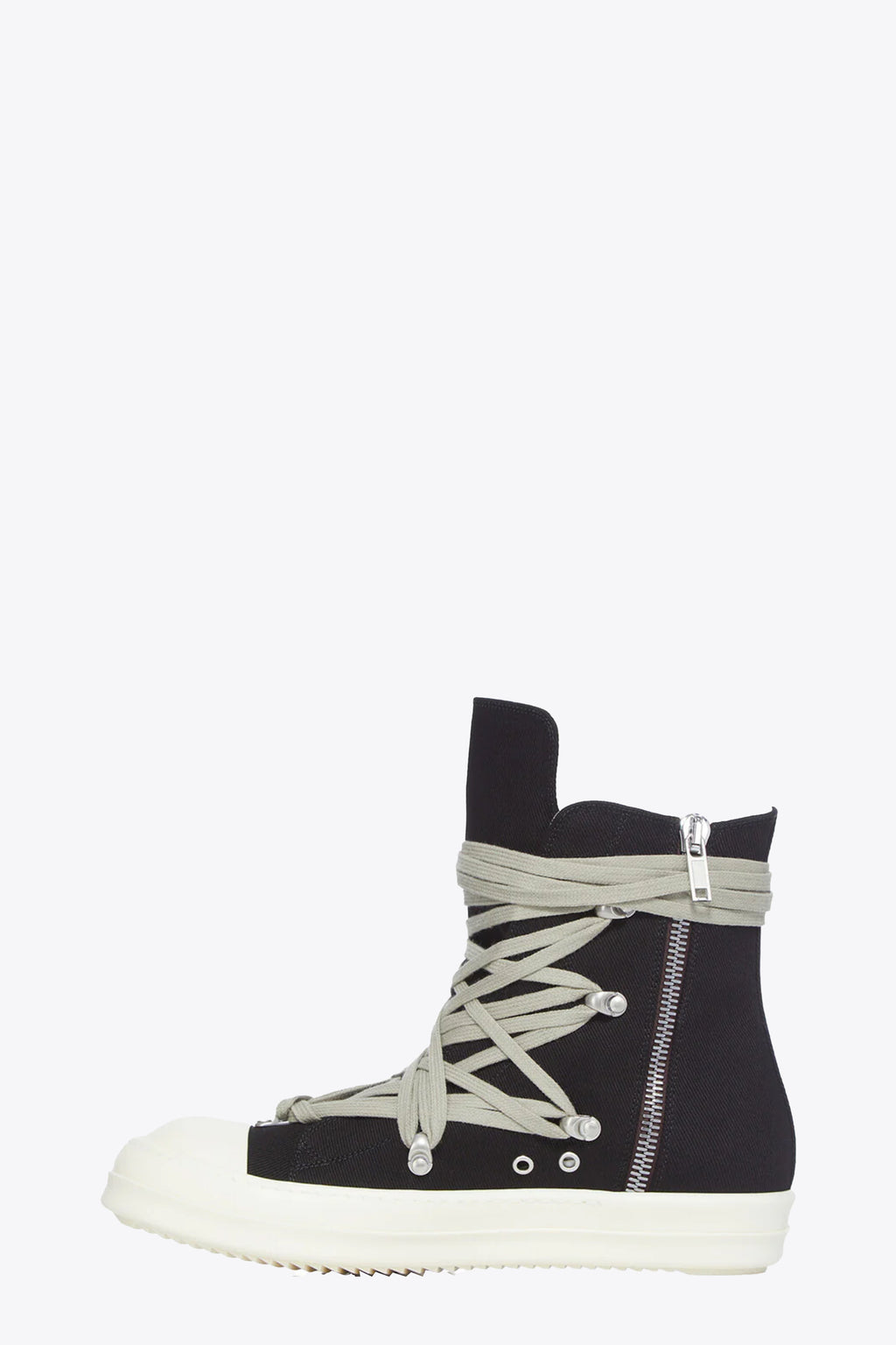 alt-image__Sneaker-nera-alta-in-canvas-con-lacci-ad-incrocio---Megalace-Sneaks