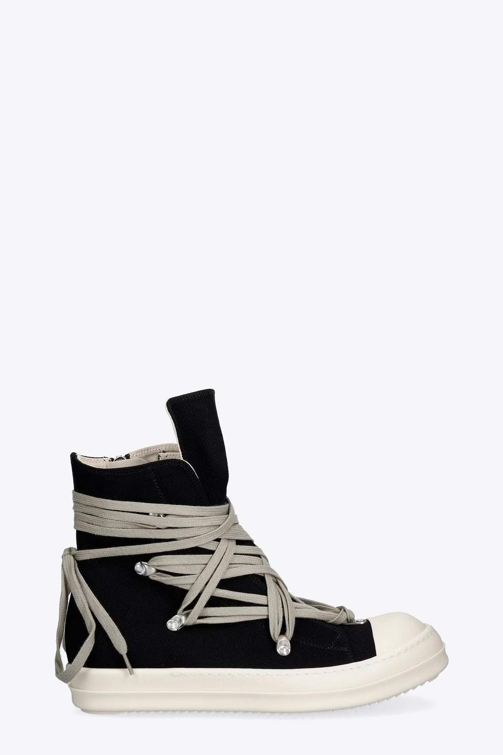 alt-image__Sneaker-nera-alta-in-canvas-con-lacci-ad-incrocio---Megalace-Sneaks