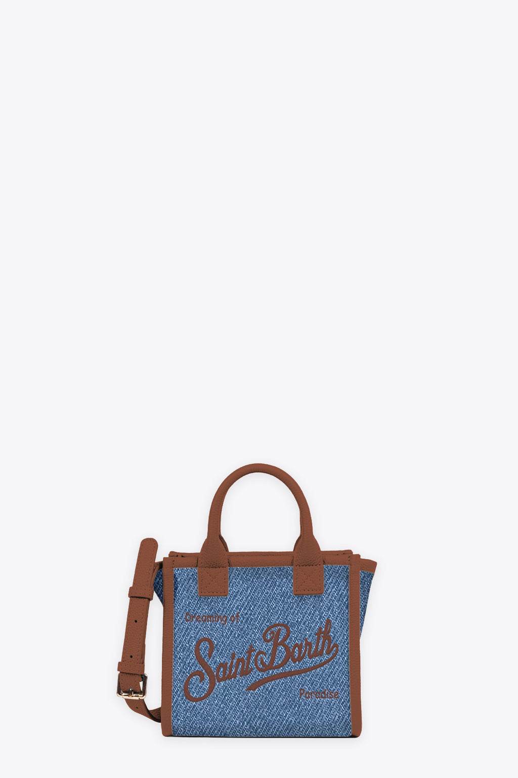 alt-image__Vanity-mini-pelle-c/bordi-contrasto-manici-tracolla-Denim/Marrone