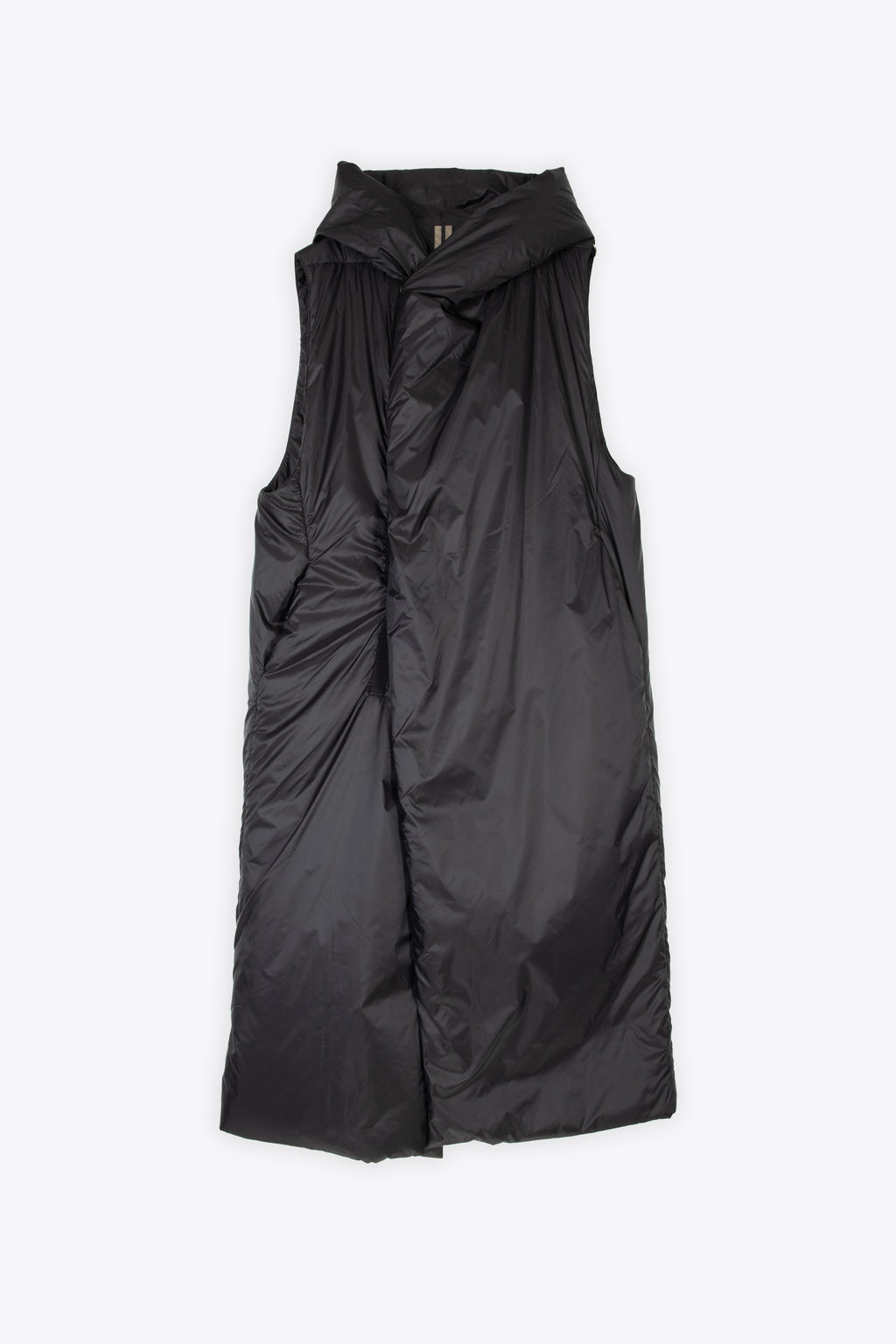 alt-image__Cappotto-smanicato-nero-in-nylon-imbottito-con-cappuccio---Hooded-Liner