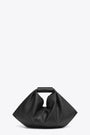 Black draped leather Japanese bag 