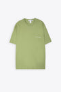 T-shirt verde oversize in cotone con logo al petto 