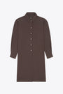 Brown cropped shirt with front knot detail 