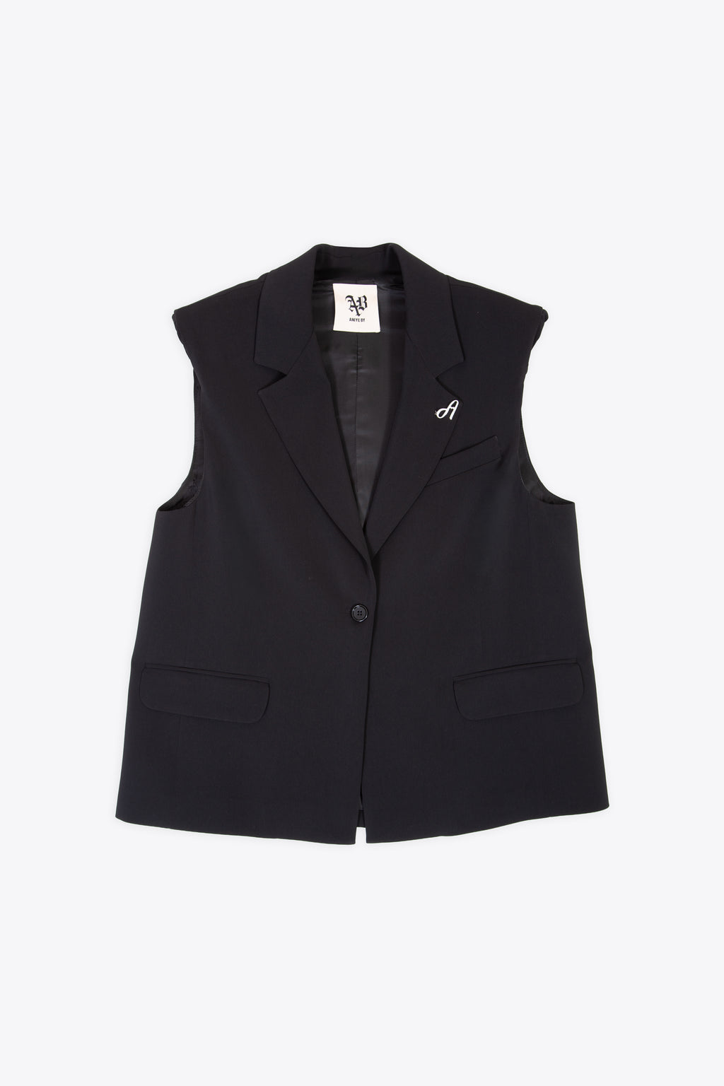 alt-image__Gilet-nero-monopetto-con-spalline-e-rever-a-lancia---Gilet-Bella