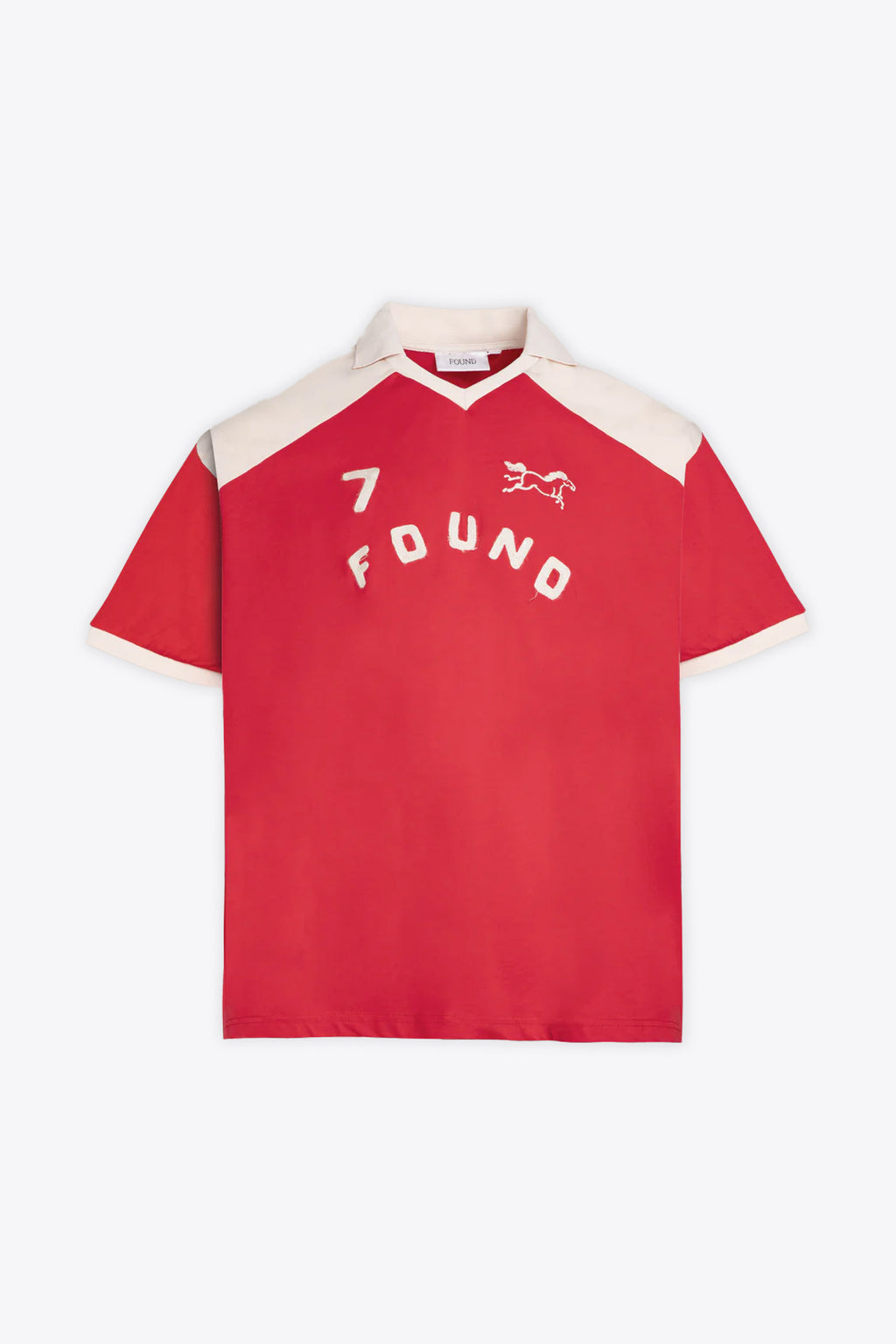alt-image__T-shirt-rossa-in-cotone-con-colletto-a-contrasto-ispirata-alle-unformi-sportive---Goji-Red-Jersey
