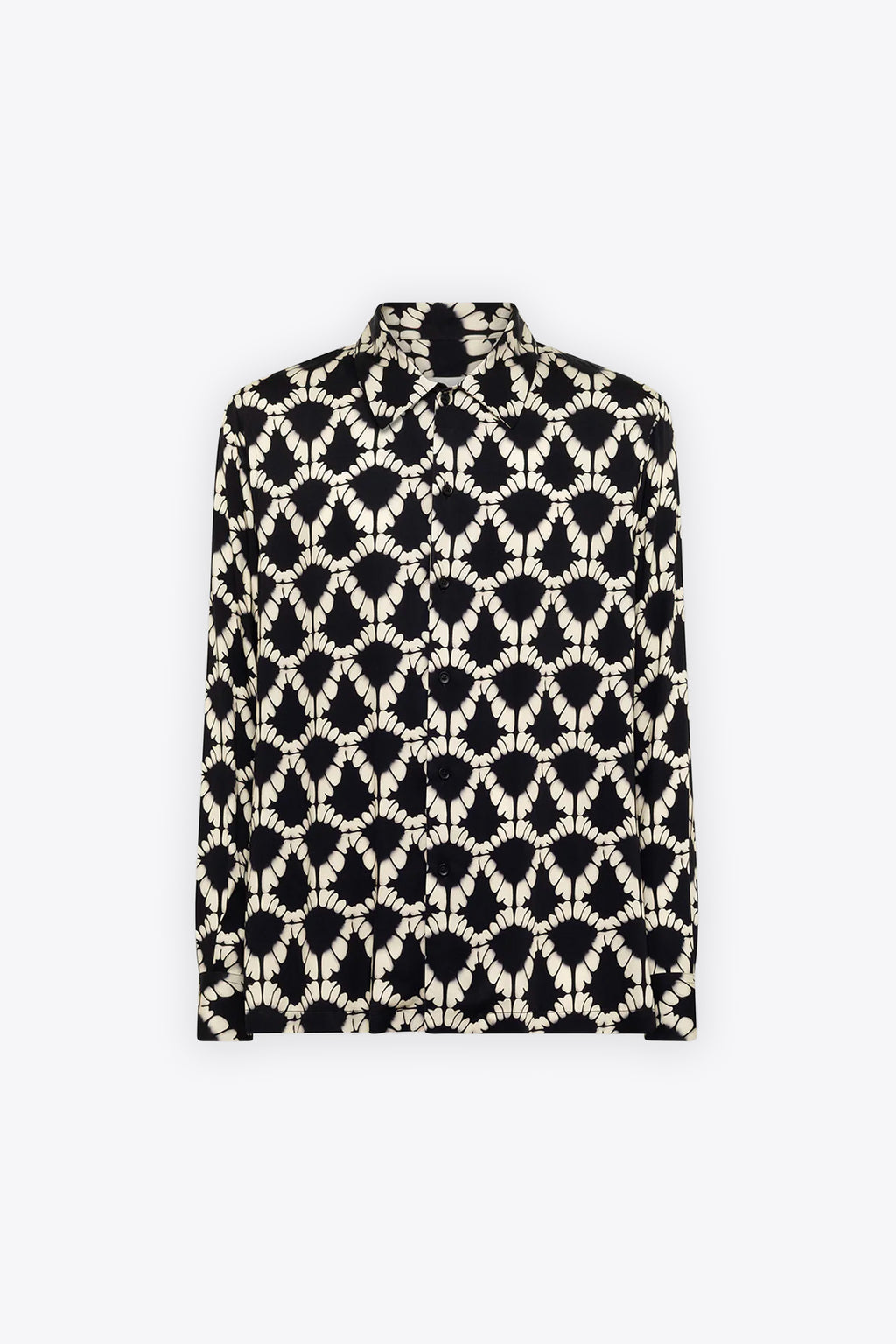 alt-image__Camicia-con-maniche-lunghe-in-viscosa-con-stampa-geometrica-nera-e-panna
