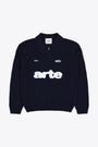 Pullover in lana blue con zip al collo - Polo 