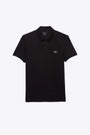 Polo nera in misto cotone regular fit 