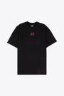 T-shirt nera in cotone con logo rosso al petto e sul retro - Drip Risk Tee 