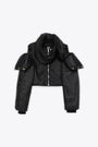 Piumino in nylon nero con collo rimovibile - Convertible Jkt 