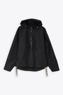 Black nylon windproof hooded jacket - Shell Windbreaker 