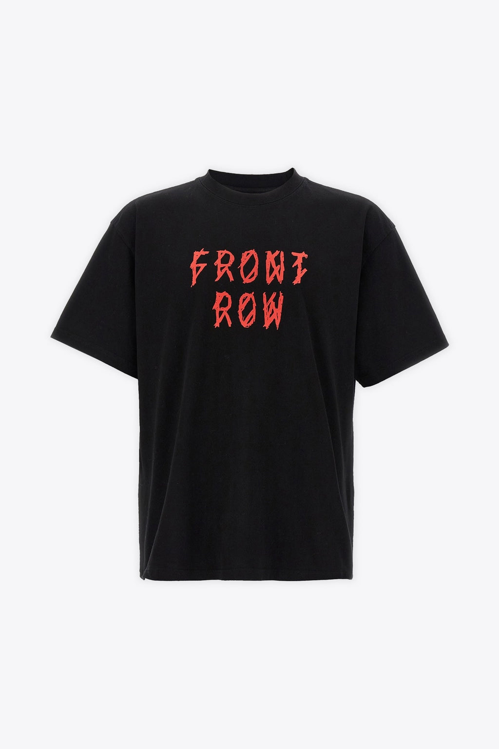alt-image__Black-cotton-t-shirt-with-red-print---Front-Row-Tee