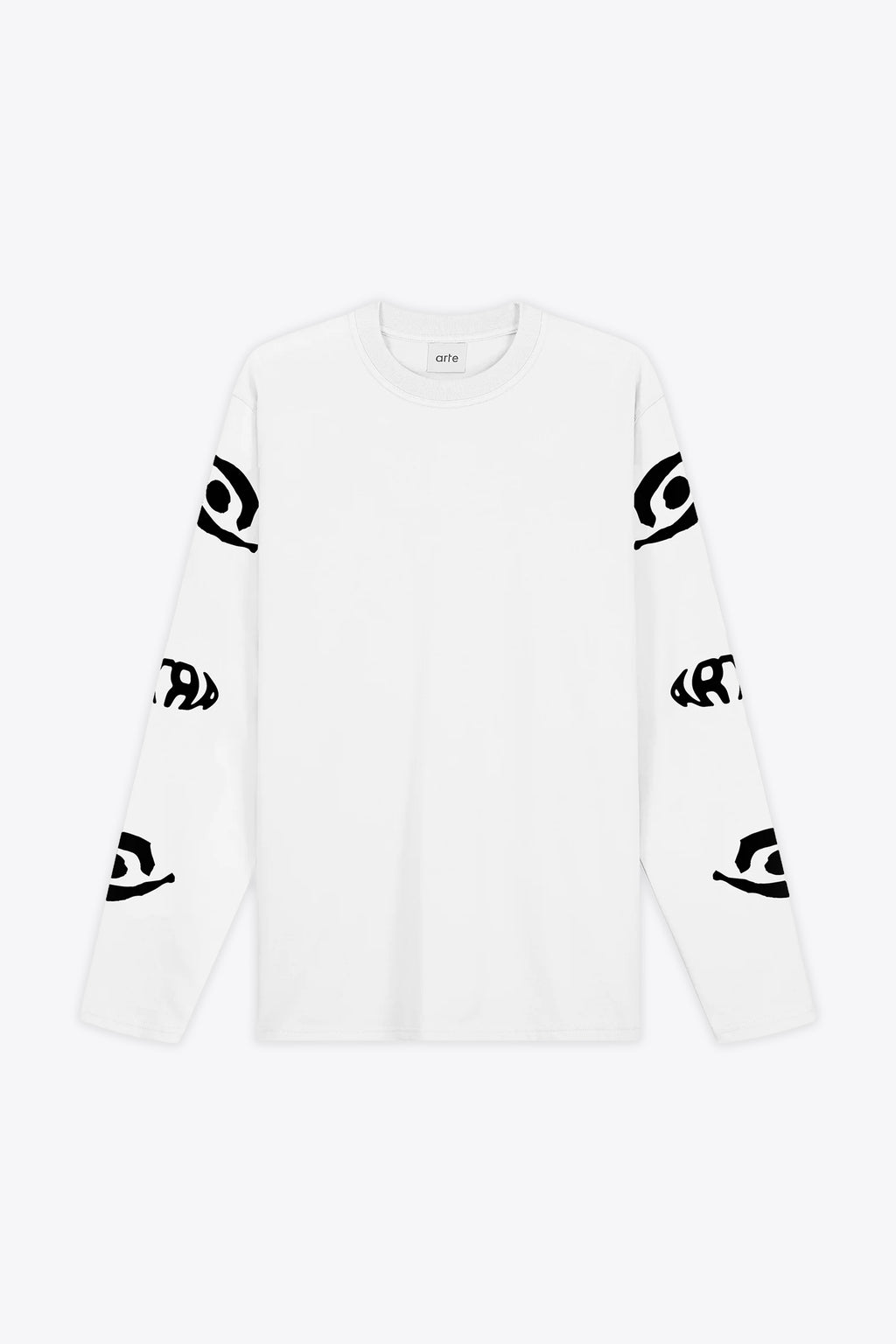 alt-image__T-shirt-bianca-in-cotone-con-maniche-lunghe-e-stampa-grafica---Eye-Sleeve-Longsleeve