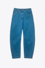 MID-RISE BARREL LEG JEANS-Denim blu 