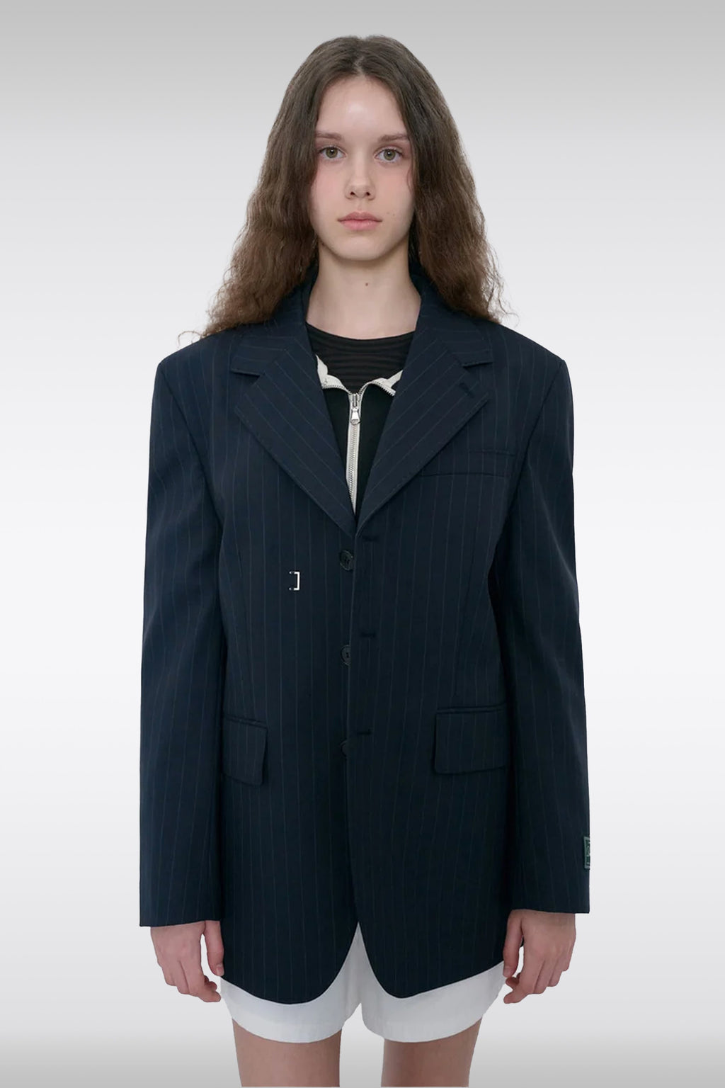 alt-image__Navy-blue-pinstriped-blazer---Unisex-Refined-Masculine-Blazer-