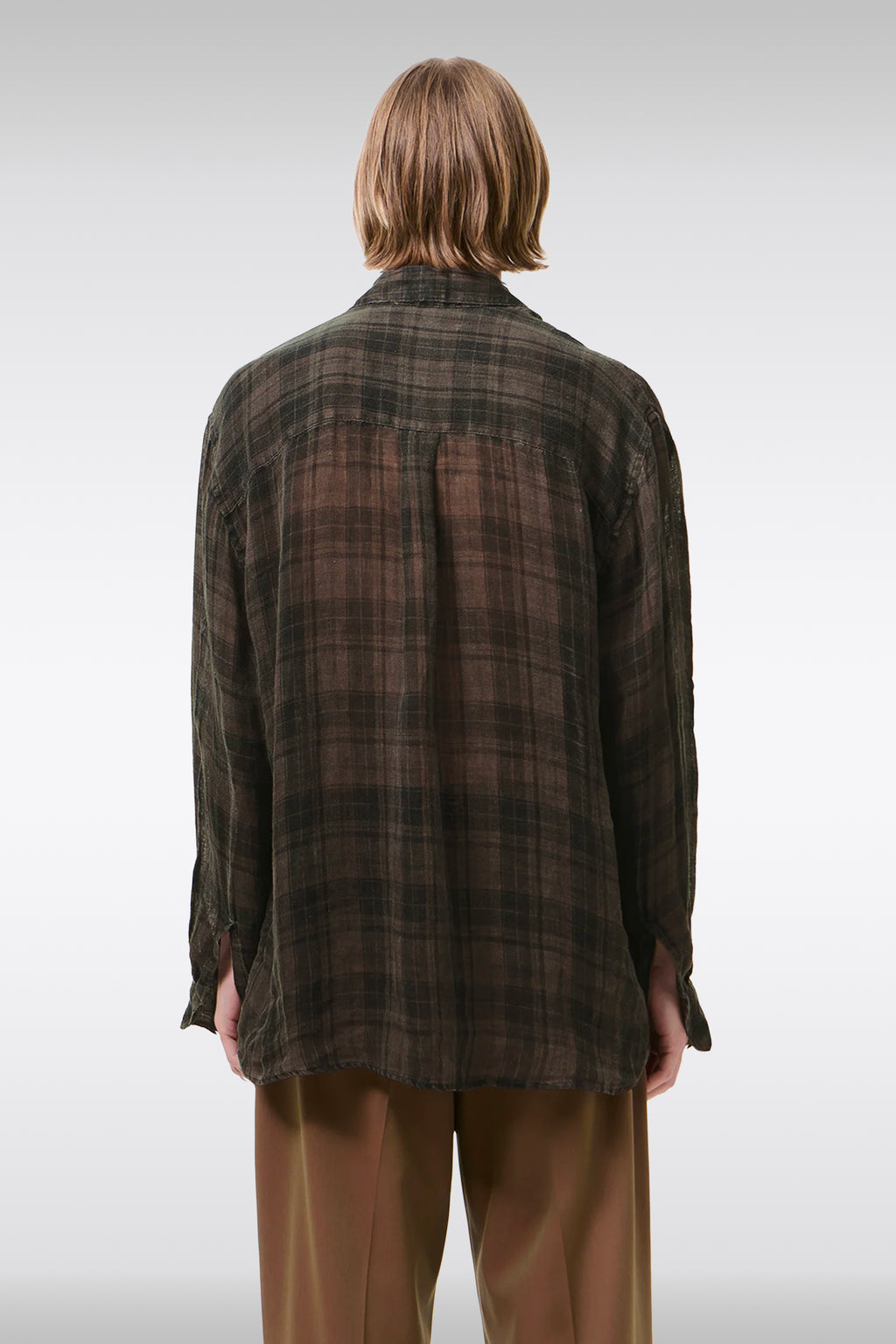 alt-image__Camicia-in-lino-a-quadri-marrone-e-nero-con-maniche-lunghe---Above-Shirt