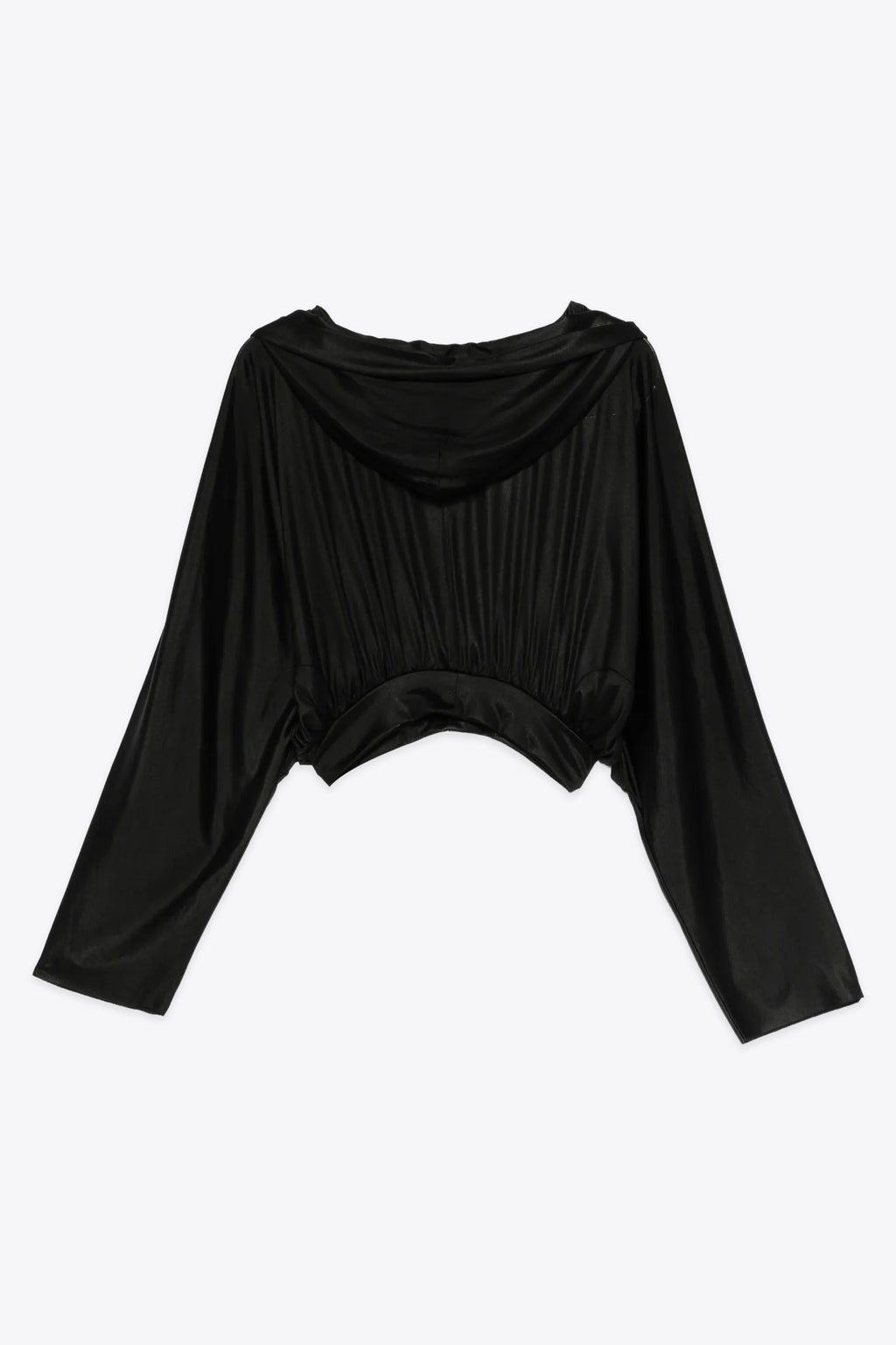 alt-image__Crop-top-nero-in-acetato-con-maniche-lunghe-e-cappuccio---Cropped-Hooded-Top