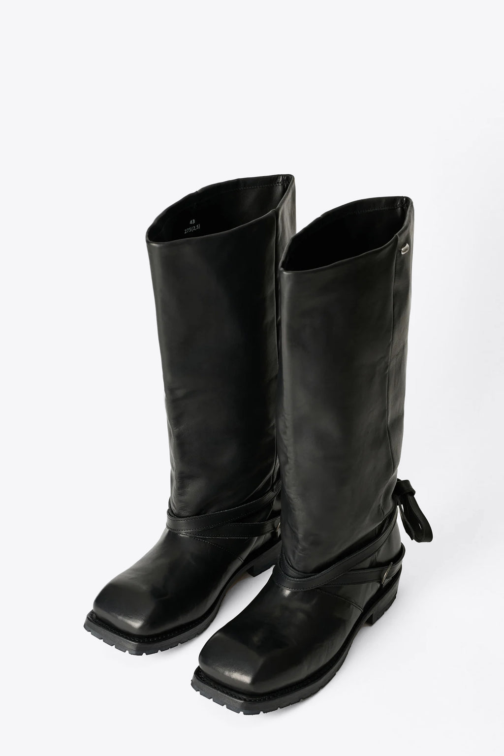 alt-image__Stivali-biker-neri-in-pelle-con-punta-squadrata-e-cinturino-alla-caviglia---High-Engine-Boot