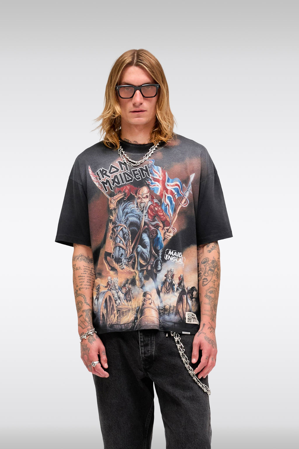 alt-image__Faded-black-cotton-Iron-Maiden-t-shirt---Iron-Maiden-Steed-T-Shirt