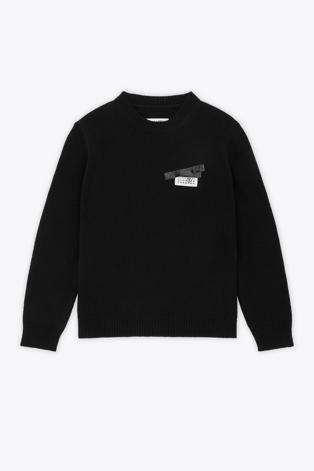 alt-image__Pullover-nero-in-lana-con-logo-e-nastro-adesivo