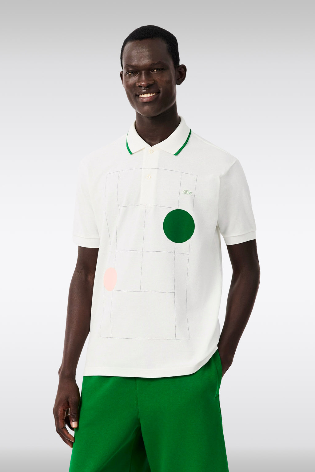 alt-image__Polo-bianca-in-cotone-piquet-con-grafica-tennis-frontale