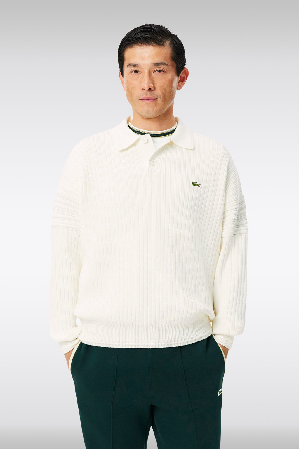 alt-image__Pullover-in-cotone-a-coste-panna-con-colletto-a-polo-Made-in-France