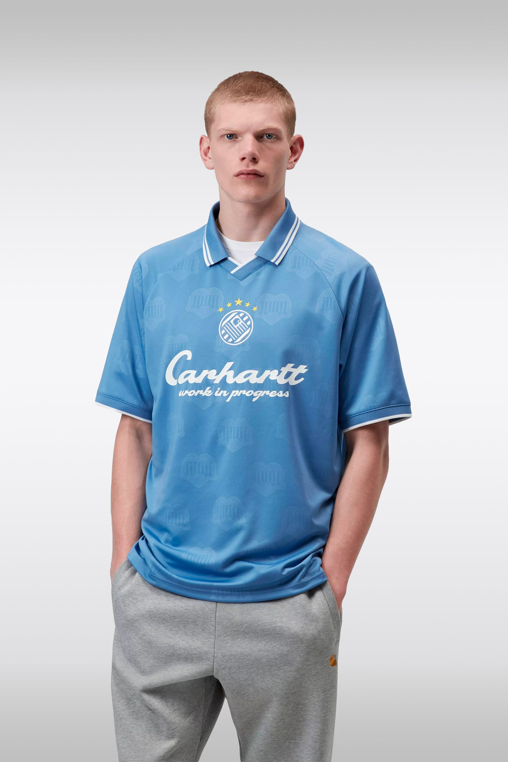 alt-image__T-shirt-azzurra-in-acetato-in-stile-football---S/S-Terrace-Football-T-Shirt