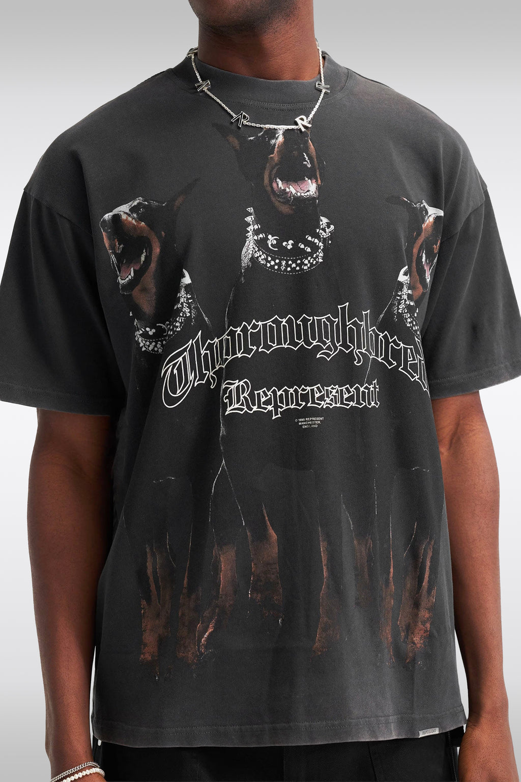 alt-image__Vintage-black-cotton-t-shirt-with-front-graphic-print---Thoroughbred-T-shirt
