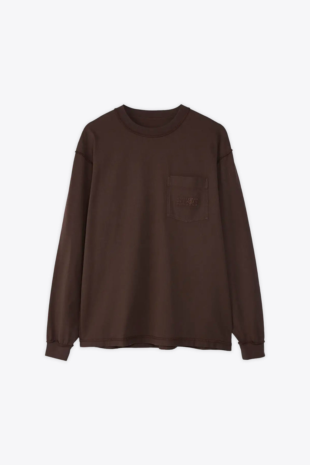 alt-image__T-shirt-marrone-con-maniche-lunghe-e-cuciture-a-vista