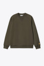 Felpa verde militare girocollo con logo al polso - Chase Sweatshirt 