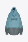 BUTTON UP HOODIE-Blu 
