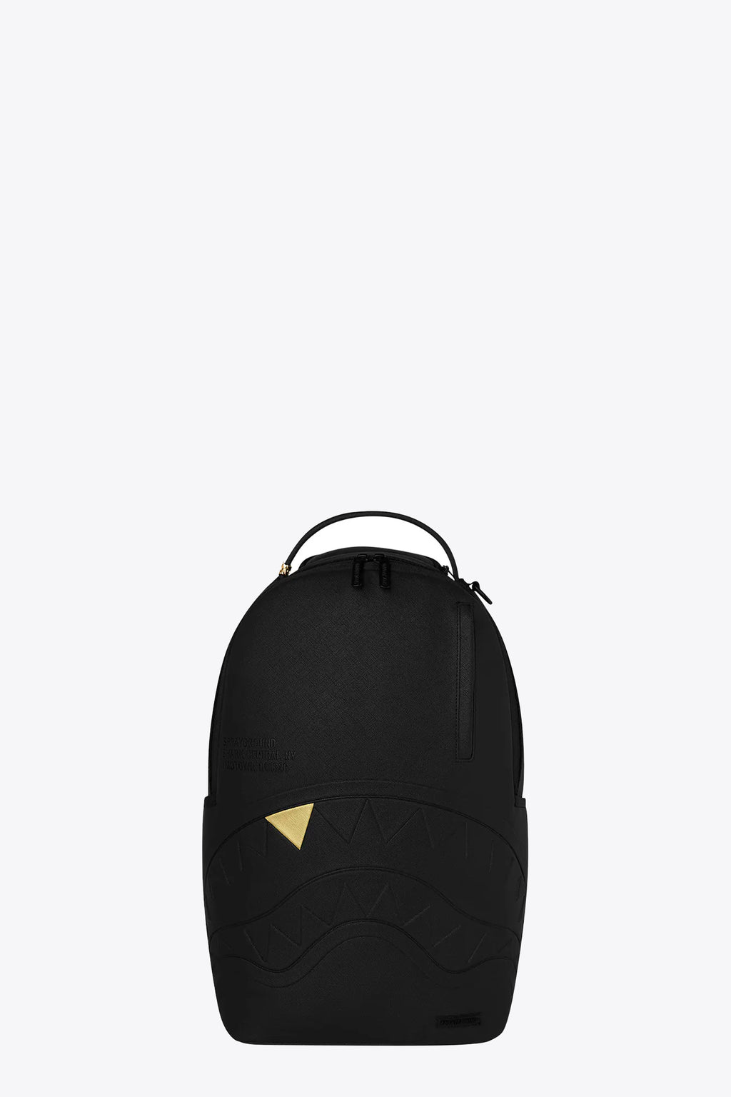 alt-image__Black-pvc-backpack-with-gold-tooth-detail---Blacked-Out-Embossed-Gold-Tooth-Backpack