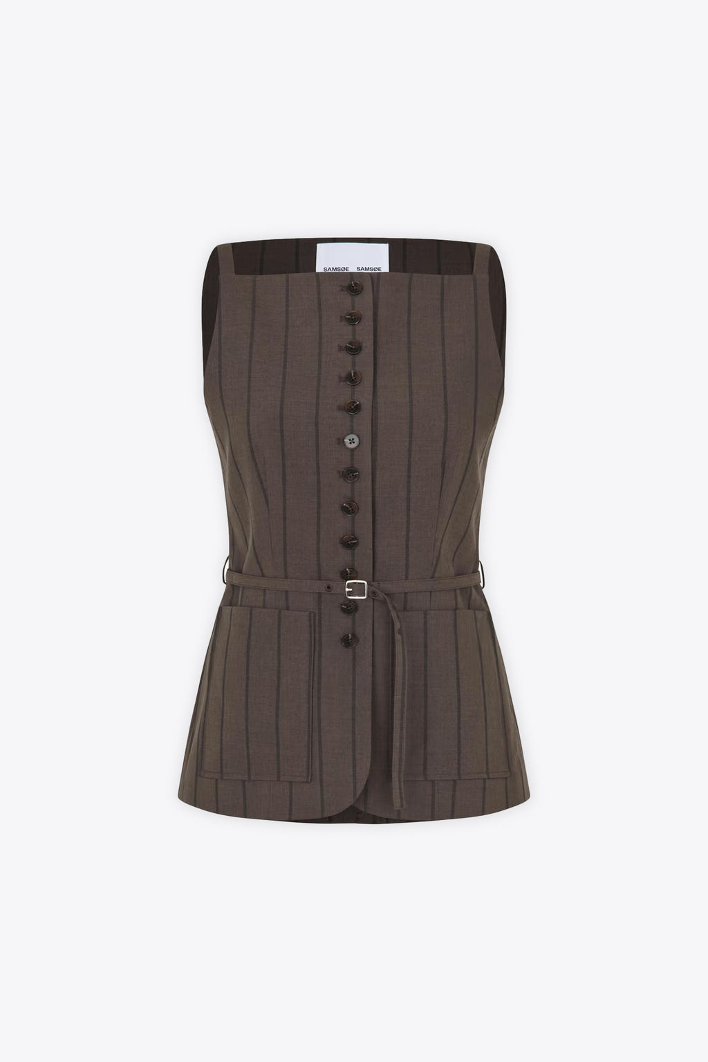 alt-image__Gilet-marrone-gessato-nero-con-collo-quadrato---Sahelly-Vest