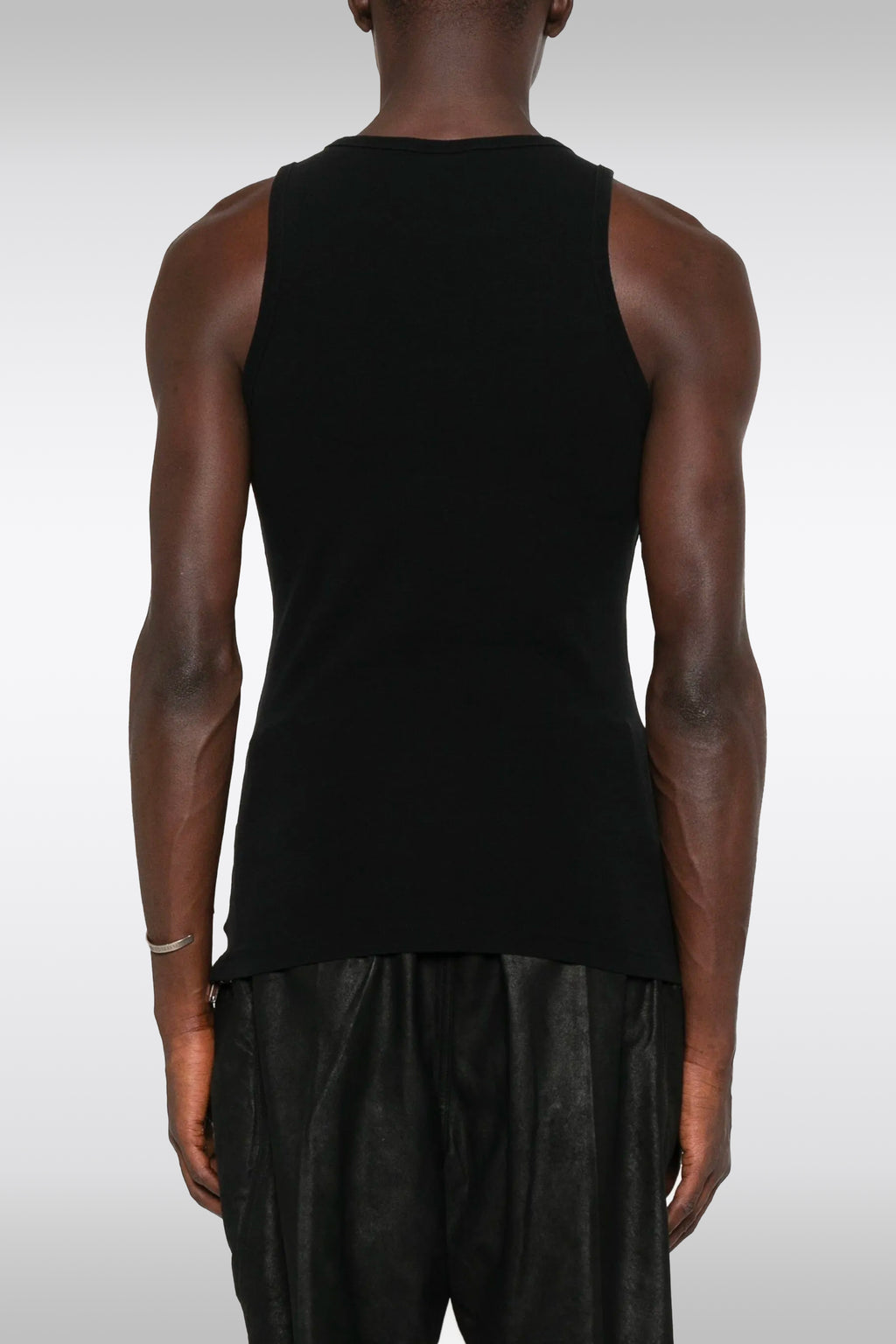 alt-image__Canotta-nera-in-cotone-con-logo-ricamato-al-petto---Classic-Tank-Top