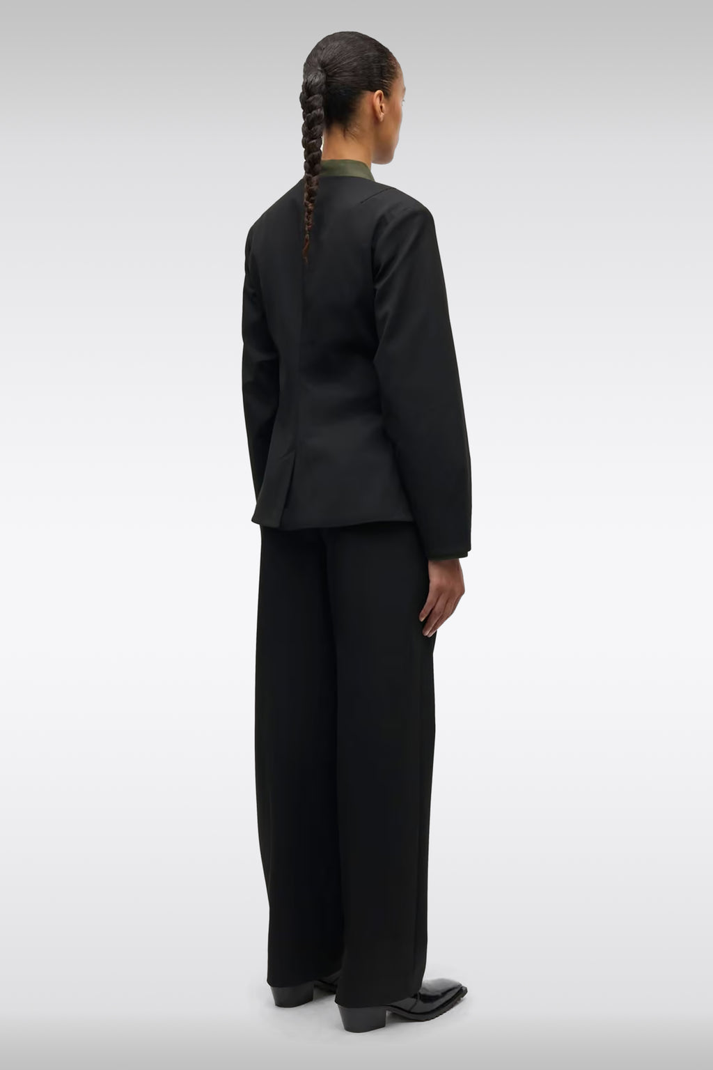alt-image__Black-collarless-blazer-with-round-neck---Sarhino-Blazer