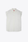 White linen blend sleeveless shirt - S-Simens 
