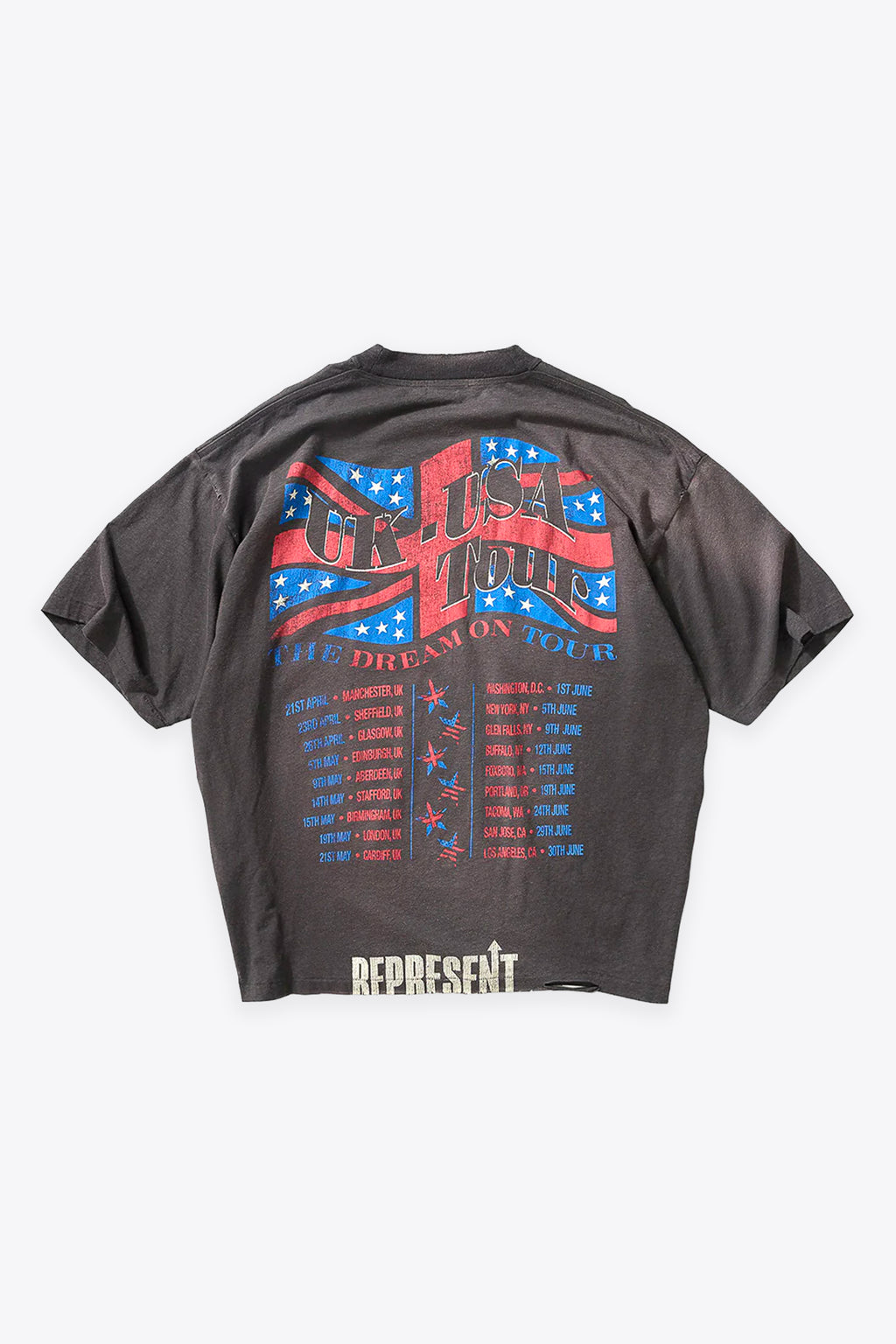 alt-image__T-shirt-in-cotone-grigio-lavato-con-stampa-grafica-frontale-e-sul-retro---Dream-On-Tour-T-shirt