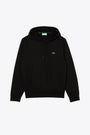 Black cotton hoodie with chest logo embroidery 