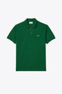 Polo in cotone piquè verde scuro regular fit 